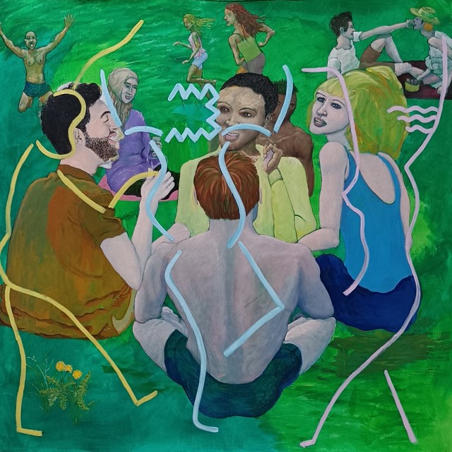 Guy Octaaf Moreaux  'Picnic In Brussels', created in 2022, Original Pastel Oil.