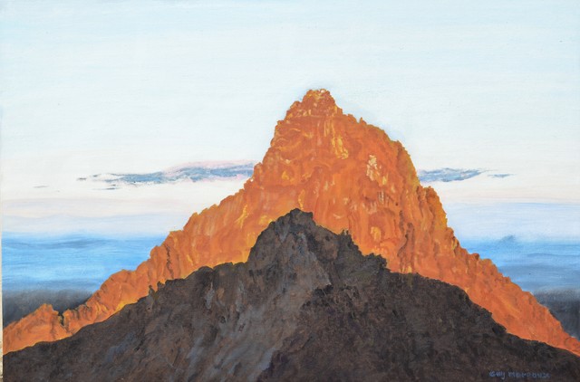 Guy Octaaf Moreaux  'Sunrise On Mount Kenya', created in 2020, Original Pastel Oil.