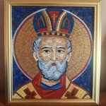 St Nicolas mosaic icon By Diana  Donici