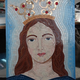 Diana  Donici Artwork Virgin Mary Queen, 2012 Mosaic, Biblical