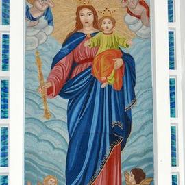 Diana  Donici Artwork Virgin Mary Queen with Baby Jesus, 2012 Mosaic, Biblical