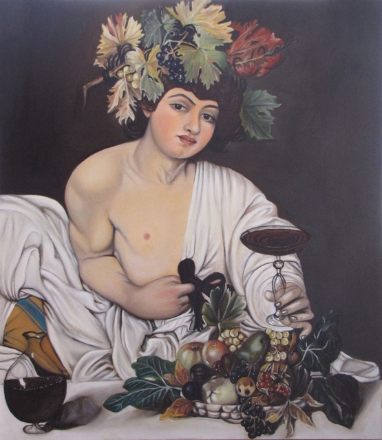 Rosa Protopapa  'Bacco', created in 2013, Original Painting Encaustic.