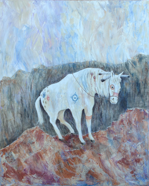 Artist Mr. Dill. 'Painted Pony' Artwork Image, Created in 2013, Original Painting Oil. #art #artist