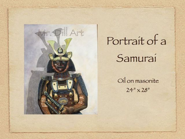 Artist Mr. Dill. 'Portrait Of A Samurai' Artwork Image, Created in 2009, Original Painting Oil. #art #artist