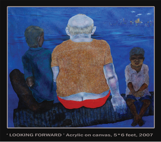Artist Mrinal Dey. 'Looking Forward' Artwork Image, Created in 2008, Original Painting Acrylic. #art #artist