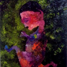 Benjamin Farkas: 'Baby Dictator', 2014 Oil Painting, Abstract Figurative. Artist Description:    oil, wood, baby, dictator   ...