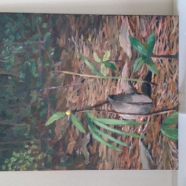 Philip Riley: 'trail chapel', 2022 Acrylic Painting, Landscape. Artist Description: On site painting in woods of Oahu Hawaii...