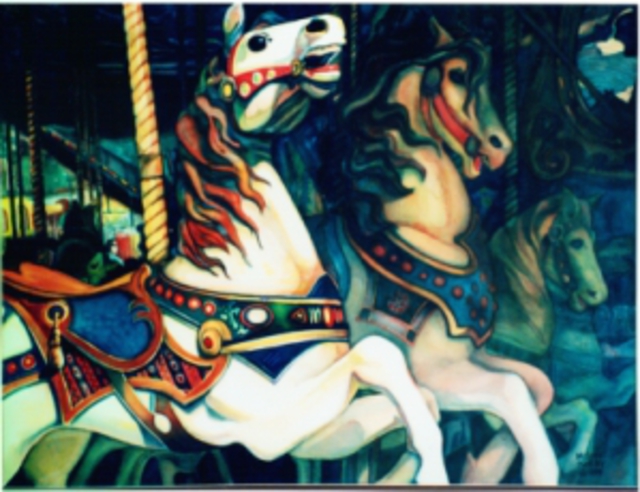Artist Michelle Scott. 'Carousel' Artwork Image, Created in 1997, Original Painting Acrylic. #art #artist