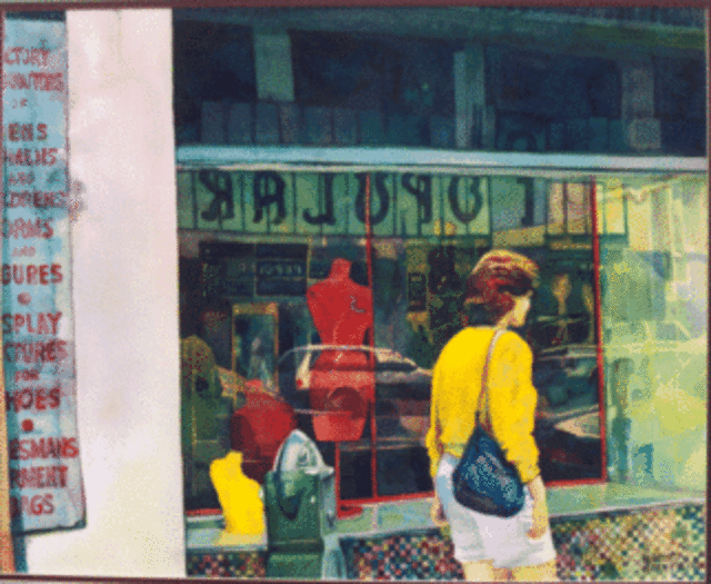 Artist Michelle Scott. 'The Shopper' Artwork Image, Created in 1998, Original Painting Acrylic. #art #artist