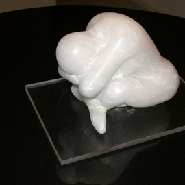 Marty Scheinberg: 'Contemplation', 2006 Stone Sculpture, Abstract Figurative. Artist Description:  Translucent white alabaster Note: there is a small crack in the right foot.  It has been repaired and is stronger than any stone. It would have been $800. Won 2nd Prize at Rockville Art League Spring 2012...