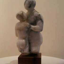 Marty Scheinberg: 'He and She', 2013 Stone Sculpture, Abstract Figurative. Artist Description:  Alabaster - White/ Dark Grey/ Caramel  ...