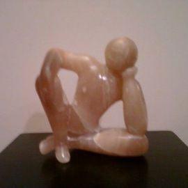 Marty Scheinberg: 'On all other nights', 2010 Stone Sculpture, Abstract Figurative. Artist Description:  Reclining thoughtful figure ...