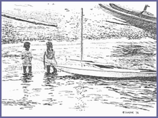 Artist Michael Garr. 'Boats And Ladies' Artwork Image, Created in 1996, Original Other. #art #artist