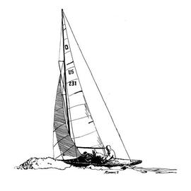 Michael Garr Artwork Dragon, 1971 Pen Drawing, Sailing