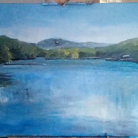 Michael Garr Artwork Kanawauke third lake, 2015 Oil Painting, Birds