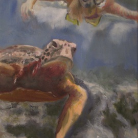 Michael Garr: 'Kauai Turtle and friend', 2012 Oil Painting, Marine. Artist Description:    A Commission from a friend ...
