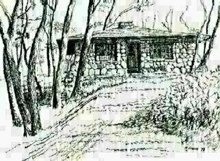 Michael Garr: 'The Arts and Crafts Museum', 1998 Pen Drawing, Architecture. This building is the arts and crafts museum where kids in our summer family camp go to start their art careers, assisted by wonderful volunteers...