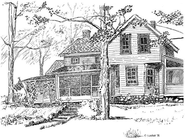 Michael Garr  'The Conklin House', created in 1996, Original Drawing Pastel.