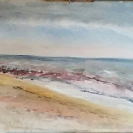Michael Garr Artwork   green hill beach, 2015 Oil Painting, Beach