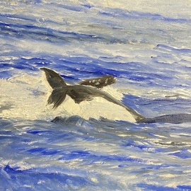 Michael Garr - battling humpbacks, Original Painting Oil