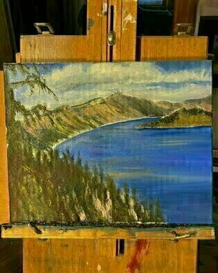 Michael Garr: 'crater lake', 2023 Oil Painting, Landmarks. From a trip to Crater Lake National Park in 2015...