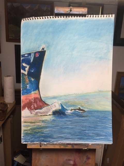 Artist Michael Garr. 'Dolphin Supertanker' Artwork Image, Created in 2020, Original Other. #art #artist
