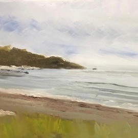 Michael Garr: 'mackcove pleinair', 2020 Oil Painting, Marine. Artist Description: Rapid capture of my favorite place to swim.  Calmness and serenity ...