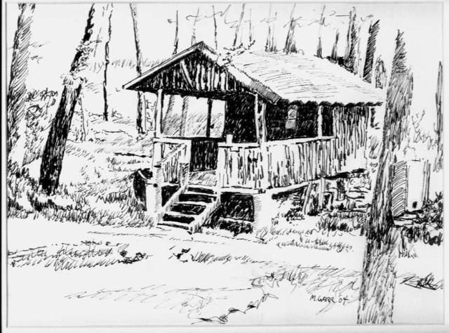 Michael Garr  'Outhouse', created in 2004, Original Drawing Pastel.