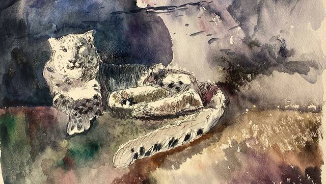 Artist Michael Garr. 'Snow Leopard' Artwork Image, Created in 2022, Original Other. #art #artist