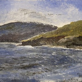 Michael Garr: 'somewhere in the galapagos', 2021 Acrylic Painting, Marine. Artist Description: A Plein air painting done while on board the National Geographic Island Cruise ship in September 2021 ...