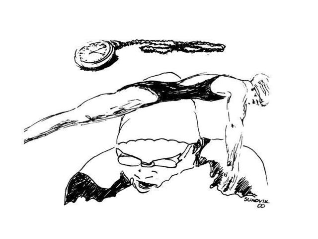 Michael Garr  'Swim', created in 2000, Original Drawing Pastel.