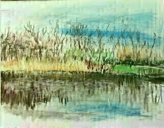 Michael Garr: 'wakefieldpond', 2020 Pastel Drawing, Landscape. A pleasant springtime Plein air Pastel while waiting for Wife s Car repairs...