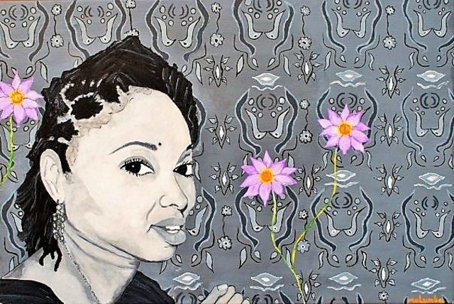 Mulumba Tshikuka  'Melissa Cobbler', created in 2009, Original Painting Acrylic.