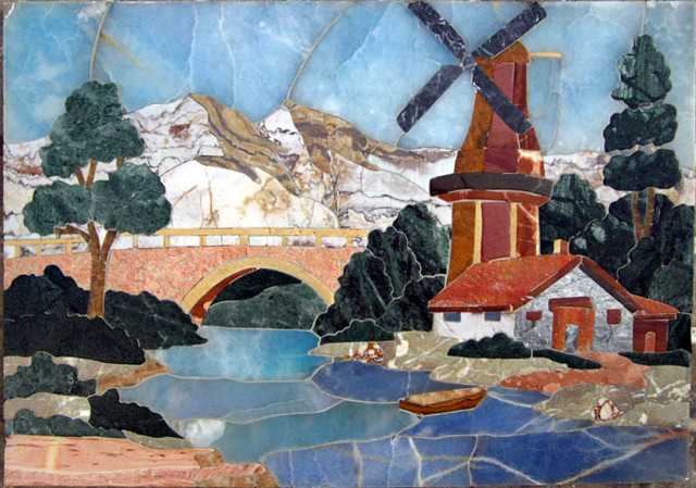 Artist Muti Ay. 'Windmill' Artwork Image, Created in 2013, Original Mosaic. #art #artist