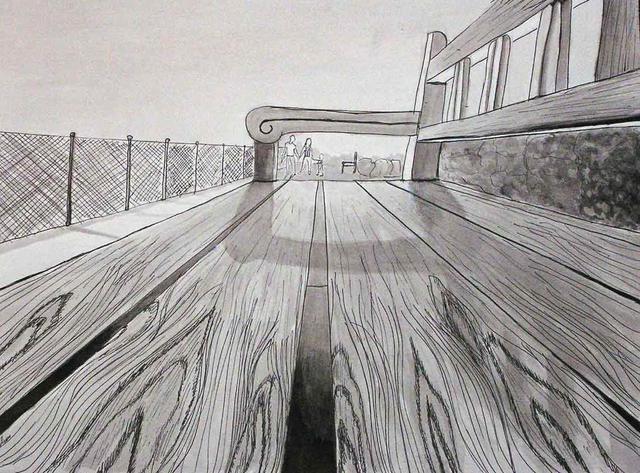 Mary V. Williams  'Park Bench', created in 2004, Original Drawing Other.