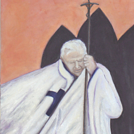 Mary V. Williams: 'Pope John Paul', 2006 Oil Painting, Famous People. Artist Description:  This is a painting of Pope John Paul. ...