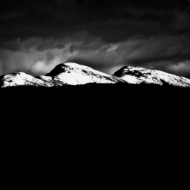Maciej Wysocki: 'irish mountains in the snow', 2017 Black and White Photograph, Landscape. Artist Description: Ireland, mountains, snow, Donegal, night...