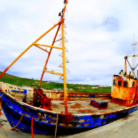 Maciej Wysocki: 'old boat', 2014 Color Photograph, Landscape. Artist Description: old boat, bay, beach, ArranmoreIsland, ...