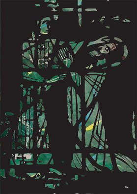 Michael Weatherly: 'Annunciation', 2012 Monoprint, Christian. 