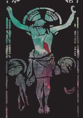 Michael Weatherly: 'On the Cross', 2012 Monoprint, Religious. 