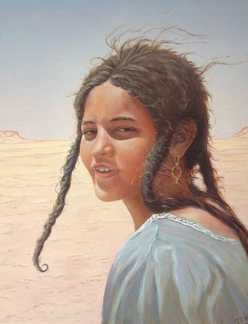 Artist Till Dehrmann. 'Touareg Girl Imane' Artwork Image, Created in 2006, Original Painting Oil. #art #artist