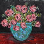 flowers in a blue vase By Nadia Gyulcheva