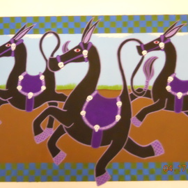Teresa Sherwin: 'Skull Horses', 2012 Gouache Drawing, Animals. Artist Description:    Gouache on 90 lb water color paper.     ...