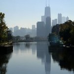 Chicago Skyline Lincoln Park Lagoon By Nancy Bechtol