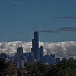 Cloudy Day Skyline Chicago By Nancy Bechtol