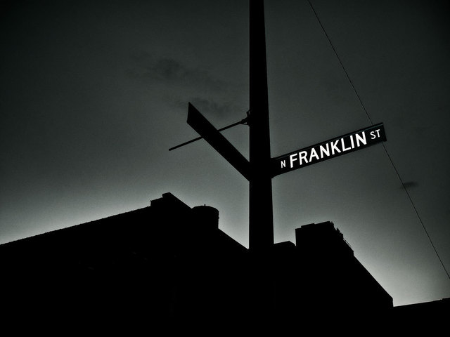 Nancy Bechtol  'Franklin Street Chicago', created in 2010, Original Photography Mixed Media.