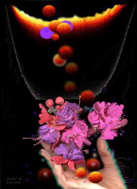 Artist Nancy Bechtol. 'Fushia Hand' Artwork Image, Created in 2004, Original Photography Mixed Media. #art #artist