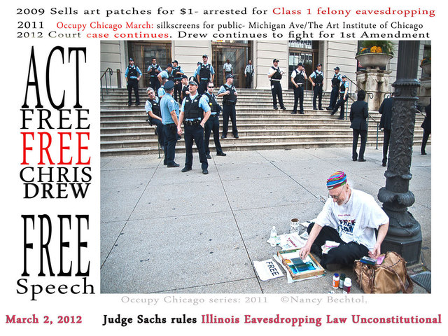 Nancy Bechtol  'Occupy Chicago Series: Free Chris Drew', created in 2012, Original Photography Mixed Media.