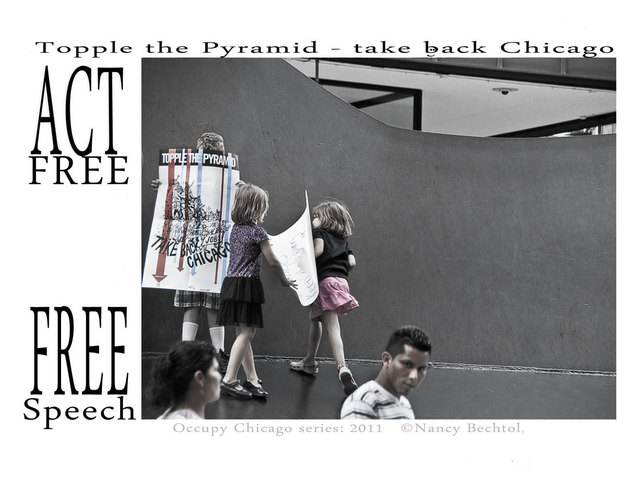 Artist Nancy Bechtol. 'Occupy Chicago  Topple The Pyramid' Artwork Image, Created in 2012, Original Photography Mixed Media. #art #artist