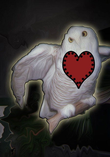 Artist Nancy Bechtol. 'Owl Love' Artwork Image, Created in 2014, Original Photography Mixed Media. #art #artist